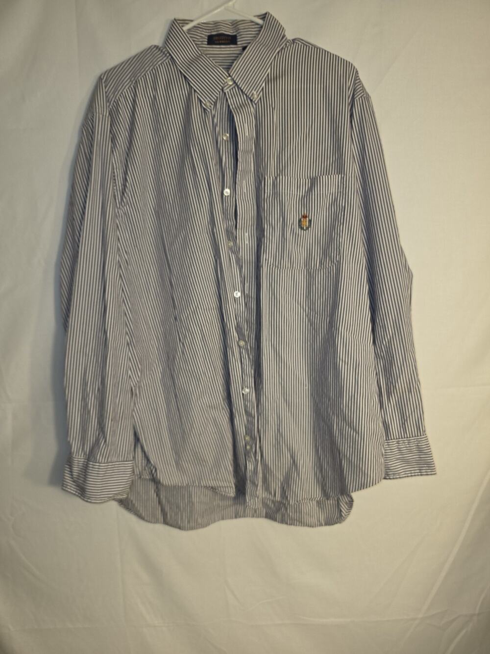Chaps Ralph Lauren Men's Dress Shirt Button Up Striped Size 18 34-35